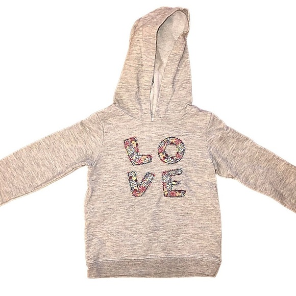 3/$25 🍄 Kidgets Girl’s “LOVE” Hooded Sweatshirt Size 3T - Picture 1 of 6